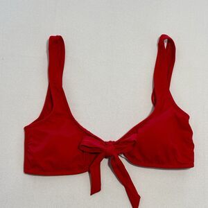Venus Womens Bikini Top Size L Red Decorative Front Tie Bralette Removable Pads